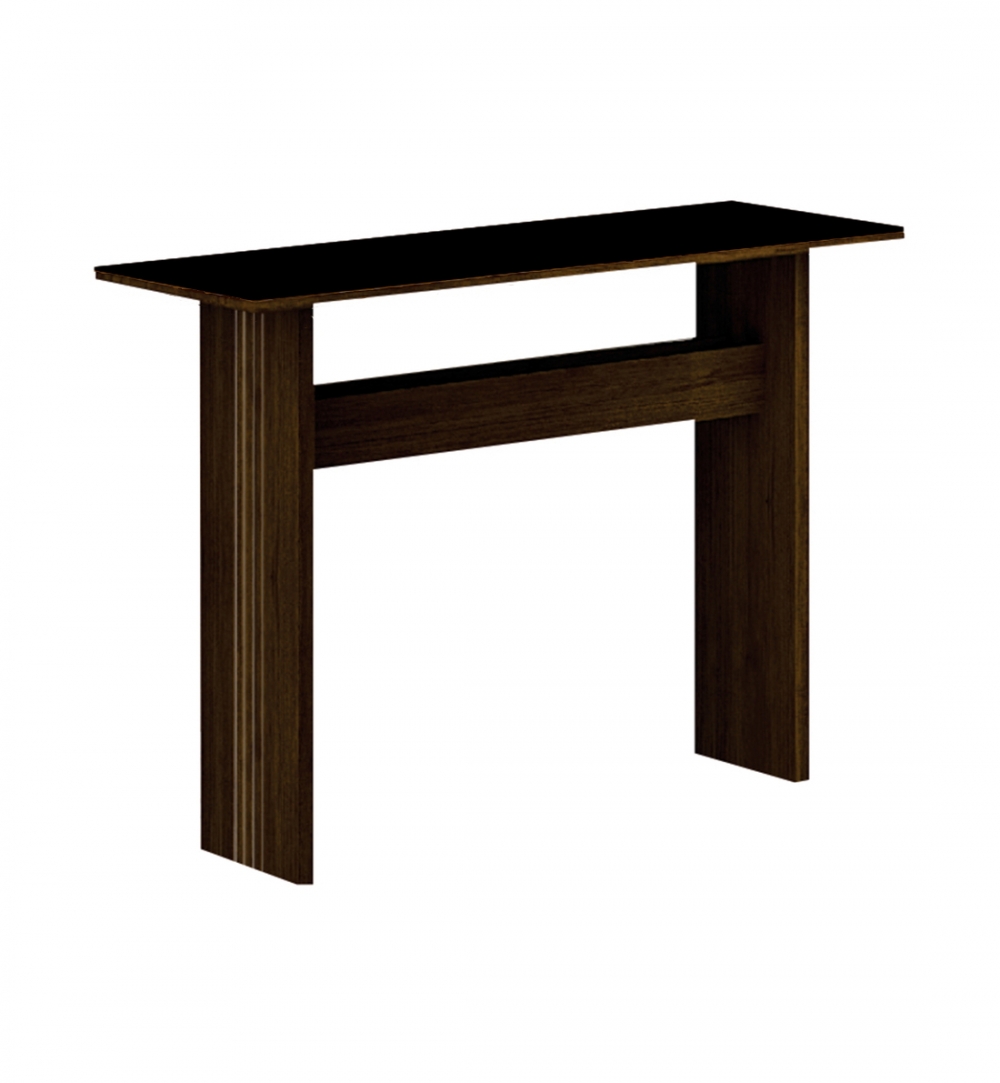 Aparador Tampo MDF/Vidro Florença New Leifer Móveis Braúna/Preto