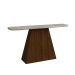 Aparador Tampo MDF/Vidro Pampulha New Leifer Moveis Braúna/Off White, Copo com vidro
