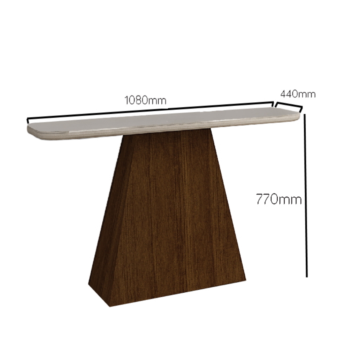 Aparador Tampo MDF/Vidro Pampulha New Leifer Moveis Braúna/Off White, Reto com vidro