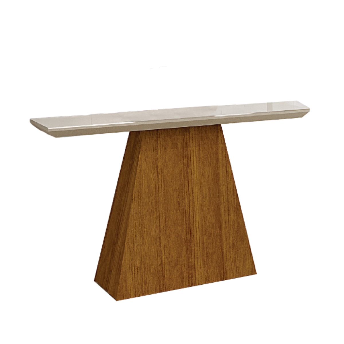 Aparador Tampo MDF/Vidro Pampulha New Leifer Moveis Freijó/Off White, Copo com vidro
