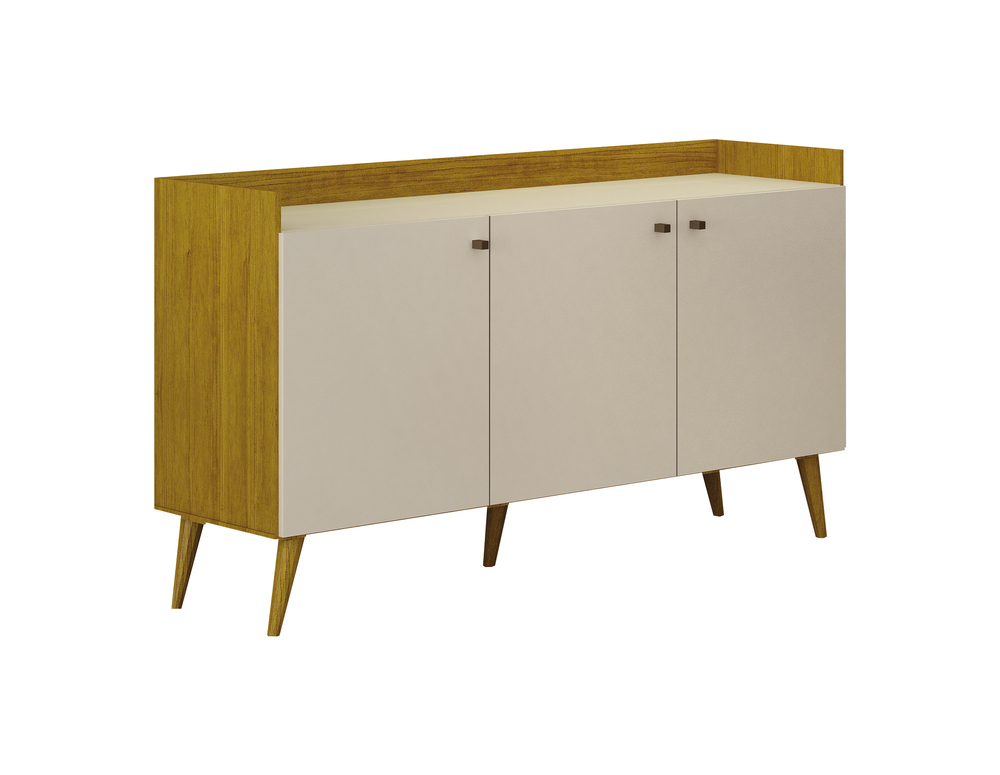 Buffet Clara 3 Portas Leifer Moveis Freijó/Off White
