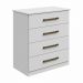 Cômoda Rubi Bronze 4 Gavetas Leifer Branco
