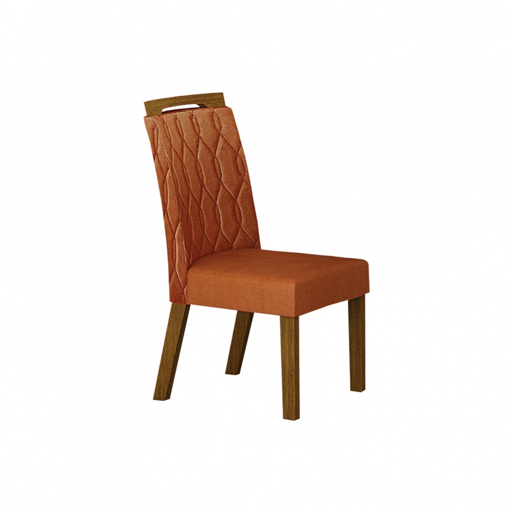Cadeira Atenas Premium Pe MDF Moveis Leifer Freijó, Joli Terracota