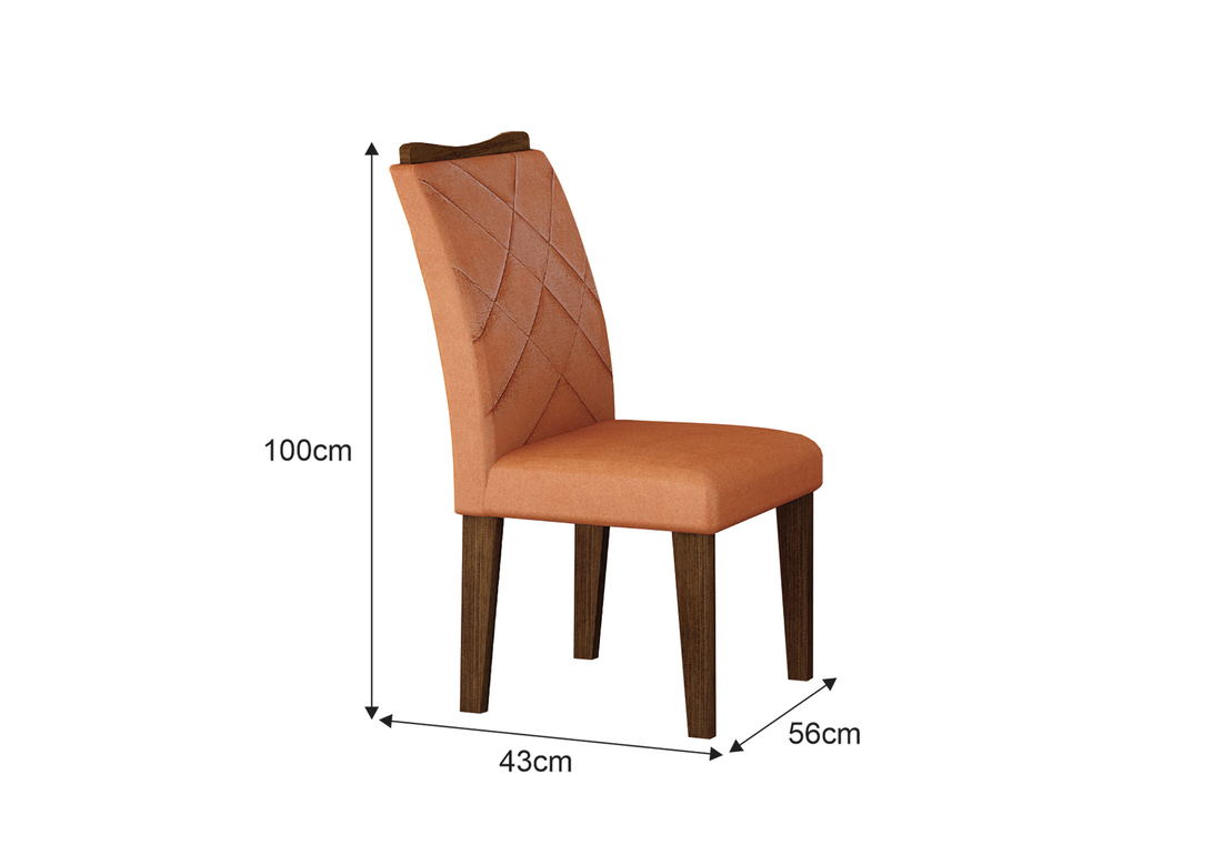 Cadeira Larissa Premium MDF Moveis Leifer Braúna, Joli Terracota