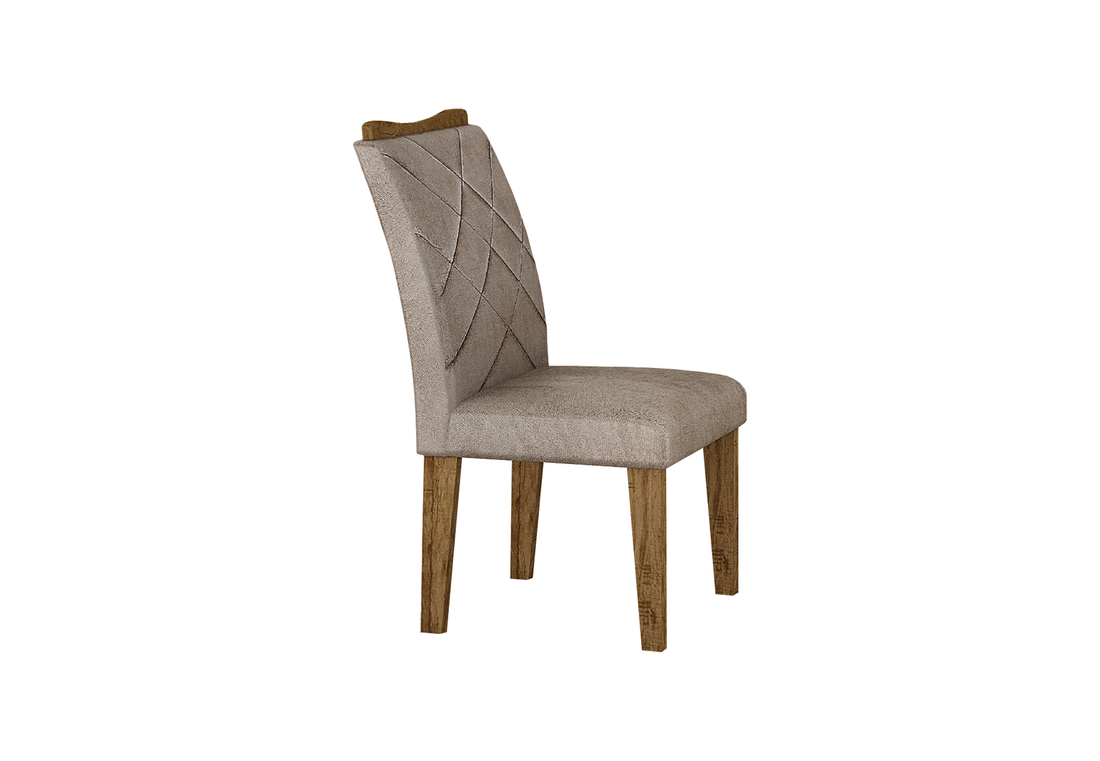 Cadeira Larissa Premium MDF Moveis Leifer Braúna, Pena Palha