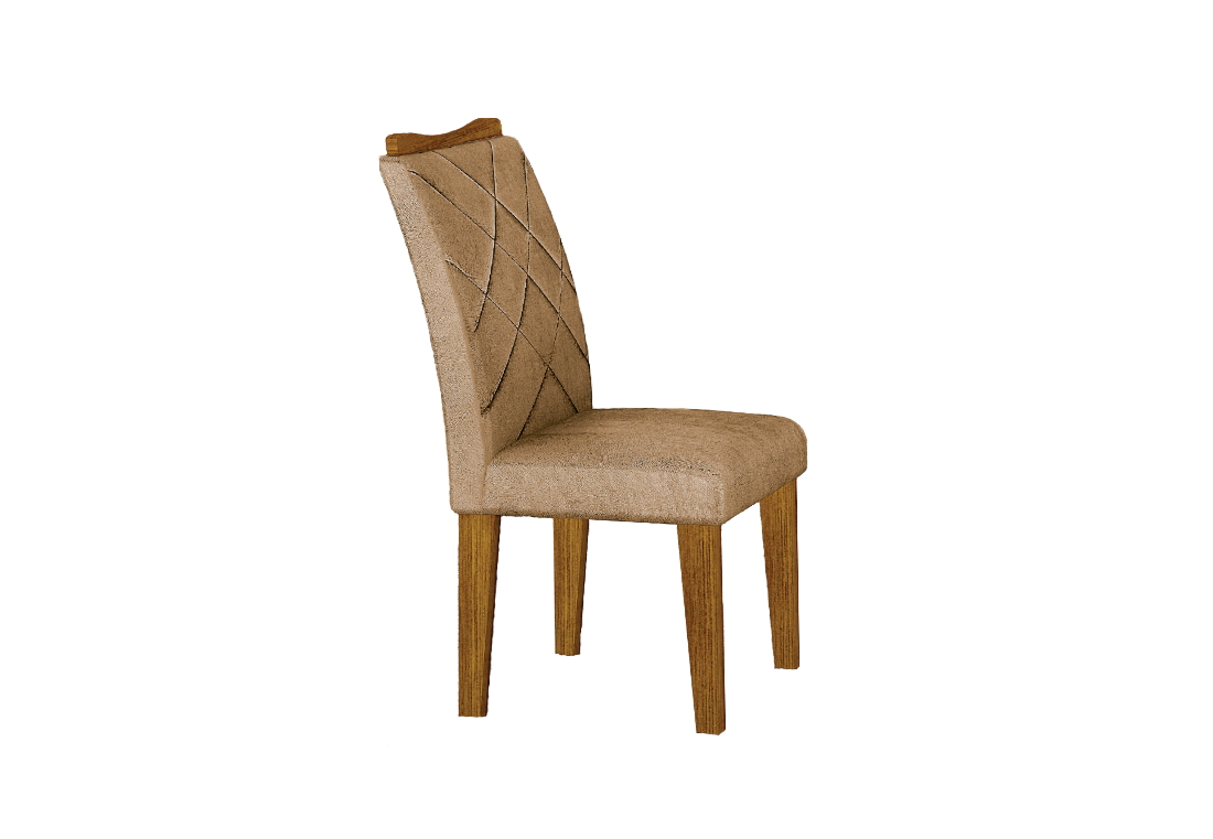 Cadeira Larissa Premium MDF Moveis Leifer Freijó, Pena Caramelho