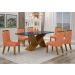 Conjunto Sala de Jantar Agata Mesa Freijo/Chumbo 1,80m C/ 6 Cadeiras Joli Terracota Moveis Leifer Freijó/Chumbo