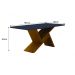 Conjunto Sala de Jantar Agata Mesa Freijo/Chumbo 1,80m C/ 6 Cadeiras Joli Terracota Moveis Leifer Freijó/Chumbo