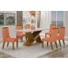 Conjunto Sala de Jantar Agata Mesa Freijo/Off White 1,80m C/ 6 Cadeiras Joli Terracota Moveis Leifer Freijó/Off White