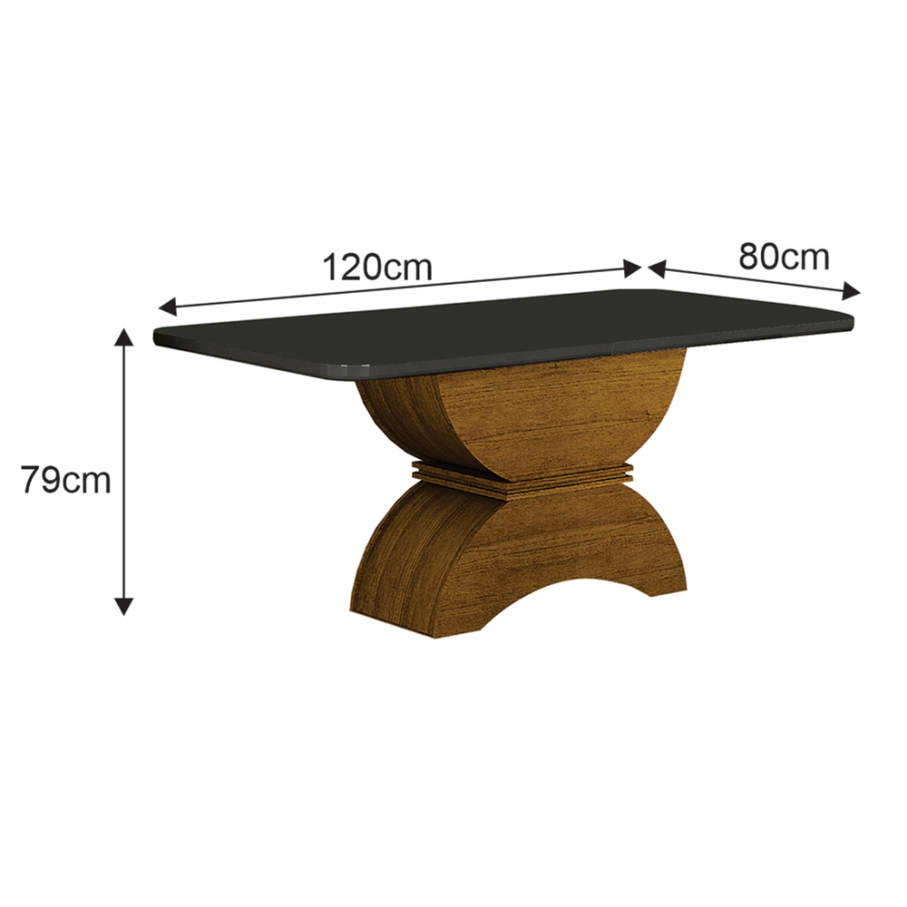 Conjunto Sala de Jantar Atenas Mesa Freijo/Chumbo 1,20m C/ 4 Cadeiras Joli Chumbo Moveis Leifer Freijó/Chumbo