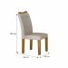 Conjunto Sala de Jantar Clara Mesa Freijo/Off White 1,20m C/ 04 Cadeiras Joli Palha Moveis Leifer Freijó/Off White