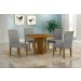 Conjunto Sala de Jantar Lorena Mesa Freijo 90cm C/ 04 Cadeiras Linho Cinza Moveis Leifer Freijó