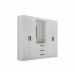 Guarda Roupa Casal 4 Portas 3 Gavetas Com Espelho Belem Leifer Moveis Branco