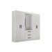 Guarda Roupa Casal 4 Portas 3 Gavetas Com Espelho Belem Leifer Moveis Branco