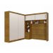 Guarda Roupa Modulado com Espelho 2,59m 2 Portas de Correr 7 Gavetas Sparta New Leifer Móveis  Freijó/Off White, Sem Espelho