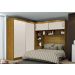 Guarda Roupa Modulado com Espelho 2,59m 2 Portas de Correr 7 Gavetas Sparta New Leifer Móveis  Freijó/Off White, Sem Espelho