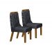Kit 02 Cadeiras Sala de Jantar Agata Madeira Moveis Leifer Freijó, Joli Chumbo