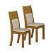 Kit 02 Cadeiras Sala de Jantar Havai Premium MDF Moveis Leifer Freijó, Pena Palha