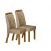 Kit 02 Cadeiras Sala de Jantar Ilheus MDF Moveis Leifer Freijó, Joli Gold