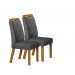 Kit 02 Cadeiras Sala de Jantar Ilheus Madeira Moveis Leifer Freijó, Joli Chumbo