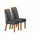 Kit 02 Cadeiras Sala de Jantar Ilheus Madeira Moveis Leifer Freijó, Joli Chumbo