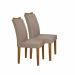 Kit 02 Cadeiras Sala de Jantar Pampulha New MDF Moveis Leifer Freijó, Veludo Camurça