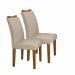 Kit 02 Cadeiras Sala de Jantar Pampulha New MDF Moveis Leifer Freijó, Veludo Palha