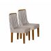 Kit 02 Cadeiras Sala de Jantar Perola Madeira Moveis Leifer Freijó, Joli Palha