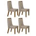 Kit 04 Cadeiras Sala de Jantar Agata MDF Leifer Moveis Freijó, Joli Camurça
