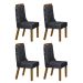 Kit 04 Cadeiras Sala de Jantar Agata MDF Leifer Moveis Freijó, Joli Chumbo