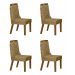 Kit 04 Cadeiras Sala de Jantar Agata MDF Leifer Moveis Freijó, Joli Gold