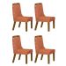 Kit 04 Cadeiras Sala de Jantar Agata MDF Leifer Moveis Freijó, Joli Terracota