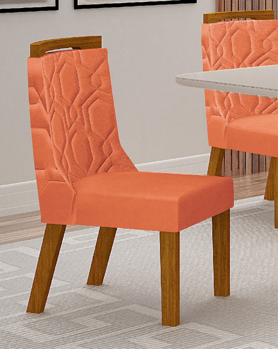 Kit 04 Cadeiras Sala de Jantar Agata MDF Leifer Moveis Freijó, Joli Terracota
