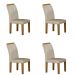 Kit 04 Cadeiras Sala de Jantar Clara MDF Moveis Leifer Freijó, Joli Palha