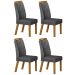 Kit 04 Cadeiras Sala de Jantar Ilheus Madeira Moveis Leifer Freijó, Joli Chumbo