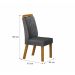 Kit 04 Cadeiras Sala de Jantar Ilheus Madeira Moveis Leifer Freijó, Joli Chumbo