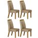 Kit 04 Cadeiras Sala de Jantar Ilheus Madeira Moveis Leifer Freijó, Joli Gold