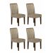 Kit 04 Cadeiras Sala de Jantar Lorena MDF Moveis Leifer Braúna, Pena Caramelho