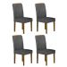 Kit 04 Cadeiras Sala de Jantar Lorena MDF Moveis Leifer Freijó, Joli Chumbo