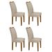 Kit 04 Cadeiras Sala de Jantar Pampulha New Madeira Moveis Leifer Freijó, Veludo Camurça