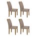 Kit 04 Cadeiras Sala de Jantar Pampulha New Madeira Moveis Leifer Freijó, Veludo Camurça