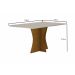 Mesa 120cm para 04 Cadeiras Tampo Reto Vidro/MDF Clara Leifer Moveis CADEIRAS NÃO INCLUSAS Freijó/Off White, Reto com vidro