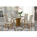Mesa 120cm para 04 Cadeiras Tampo Reto Vidro/MDF Clara Leifer Moveis CADEIRAS NÃO INCLUSAS Freijó/Off White, Reto com vidro