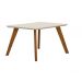 Mesa 1,20m para 04 Cadeiras Lavinia New Leifer Moveis CADEIRAS NÃO INCLUSAS Freijó/Off White, Reto com vidro