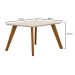Mesa 1,20m para 04 Cadeiras Lavinia New Leifer Moveis CADEIRAS NÃO INCLUSAS Freijó/Off White, Reto com vidro