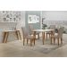 Mesa 1,20m para 04 Cadeiras Lavinia New Leifer Moveis CADEIRAS NÃO INCLUSAS Freijó/Off White, Reto com vidro