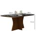 Mesa 160cm para 06 Cadeiras Tampo Reto Vidro/MDF Clara Leifer Moveis CADEIRAS NÃO INCLUSAS Braúna/Preto, Reto com vidro