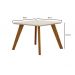 Mesa 90cm para 04 Cadeiras Lavinia New Leifer Moveis CADEIRAS NÃO INCLUSAS Freijó/Off White, Reto com vidro