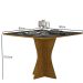Mesa 90cm para 04 Cadeiras Tampo Reto Vidro/MDF Clara Leifer Moveis CADEIRAS NÃO INCLUSAS Freijó/Preto, Reto com vidro