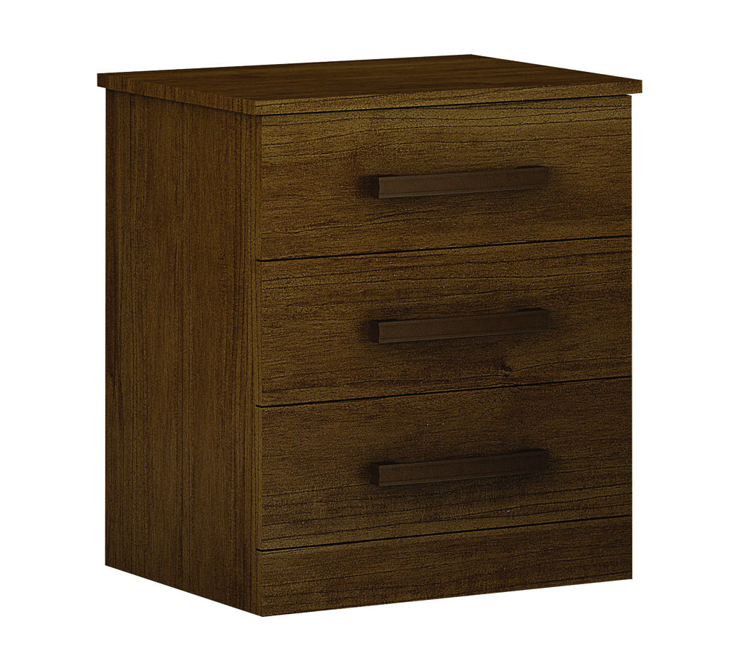 Mesa De Cabeceira 3 Gavetas Rubi Bronze Leifer Moveis Braúna